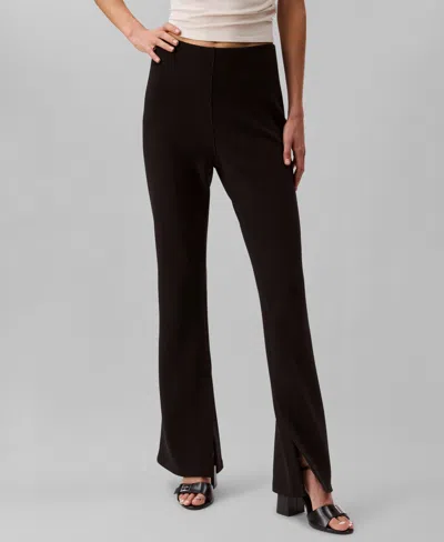 Calvin Klein Women's Tailored Knit Pull-on Flare Leg Pants In Black