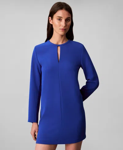Calvin Klein Women's Tailored Long Sleeve Mini Dress In Blue