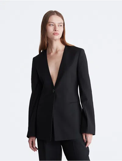 Calvin Klein Women's Tailored Single Button Blazer In Black