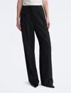 Calvin Klein Women's Tailored Wide Leg Trousers In Black Beauty