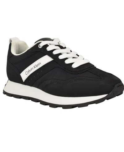Calvin Klein Women's Tanja Retro Lace-up Sneakers In Black