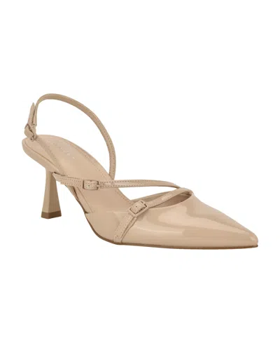 Calvin Klein Tarlie Pointed Toe Slingback Pump In Brown