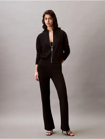 Calvin Klein Women's Tech Knit Bomber Jacket In Black