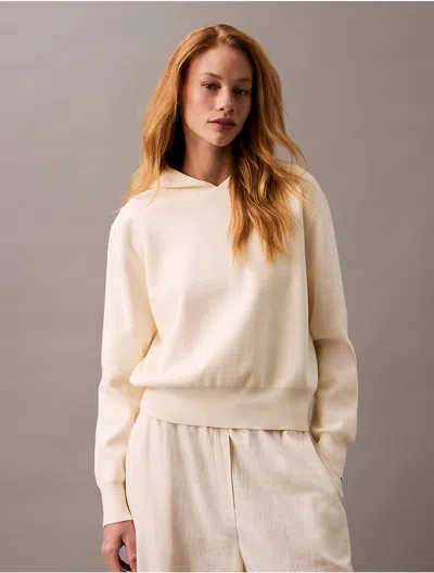 Calvin Klein Women's Tech Knit Hoodie In Antique White