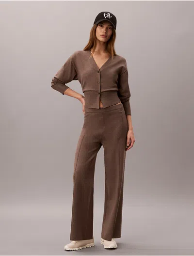 Calvin Klein Women's Tech Knit Pull-on Pants In Shiitake Melange
