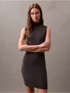 Calvin Klein Women's Tech Knit Sleeveless Mini Dress In Asphalt