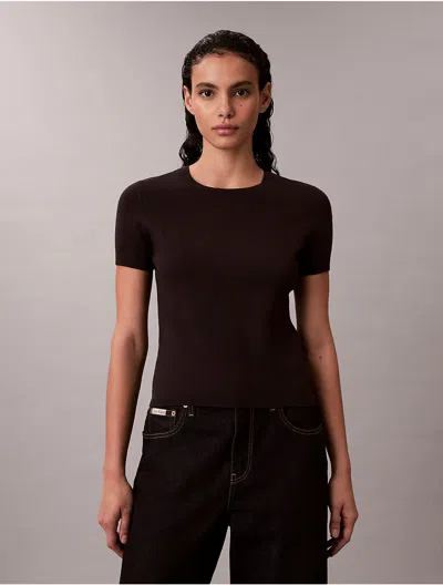 Calvin Klein Women's Tech Knit T-shirt In Brown