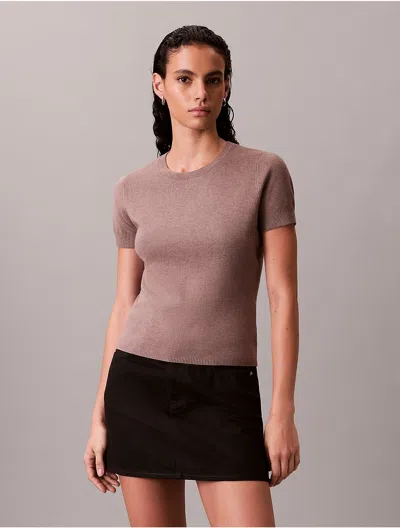 Calvin Klein Women's Tech Knit T-shirt In Brown