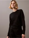 Calvin Klein Women's Tech Merino Crewneck Sweater In Black