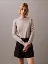 Calvin Klein Women's Tech Merino Crewneck Sweater In Ash