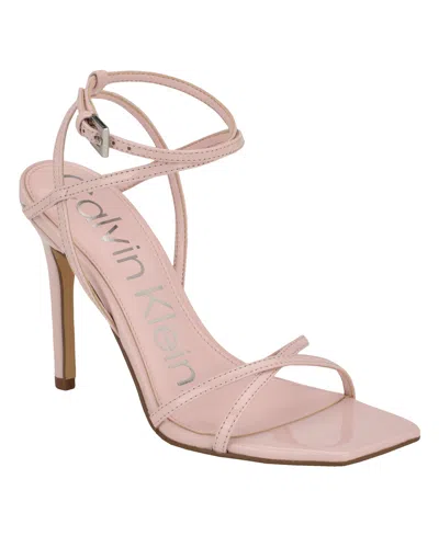 Calvin Klein Women's Tegin Strappy Dress High Heel Sandals In Light Pink
