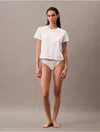 Calvin Klein Women's Terry Lounge Crewneck Sleep T-shirt In White