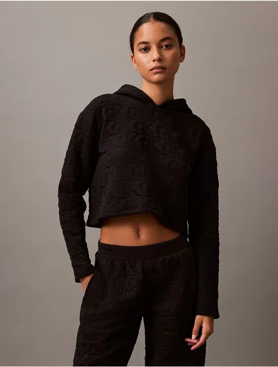 CALVIN KLEIN WOMEN'S TERRY LOUNGE QUILTED HOODIE