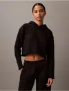Calvin Klein Women's Terry Lounge Quilted Hoodie In Black