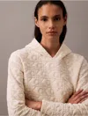 Calvin Klein Women's Terry Lounge Quilted Hoodie In Ivory