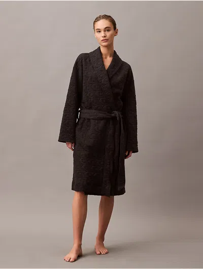 Calvin Klein Women's Terry Lounge Quilted Jacquard Robe