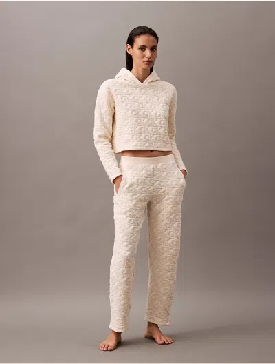 Calvin Klein Women's Terry Lounge Quilted Joggers In Ivory