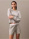 Calvin Klein Women's Terry Lounge Relaxed Crewneck Sweatshirt In Grey Heather
