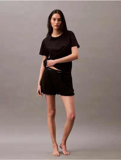 Calvin Klein Women's Terry Lounge Sleep Shorts In Black