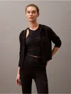 Shop Calvin Klein Women's Terry Lounge Zip Hoodie In Black