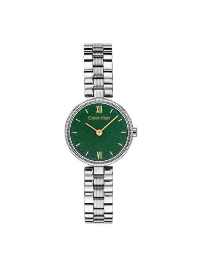 Calvin Klein Women's Textured Bezel Shimmer Dial Watch In Green