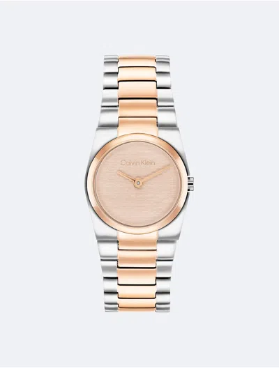 Calvin Klein Women's Textured Dial Link Bracelet Watch In Metallic