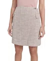 Calvin Klein Women's Textured Faux-wrap Pencil Skirt In Neutral