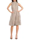 Calvin Klein Women's Textured Mock Turtleneck Sleeveless Midi-dress