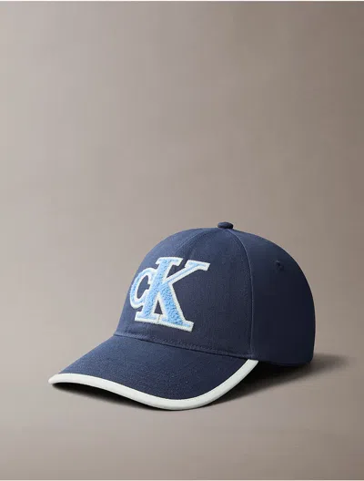 Calvin Klein Women's Textured Monogram Baseball Cap In Blue