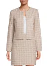 Calvin Klein Women's Textured Open-front Tweed Jacket In Neutral