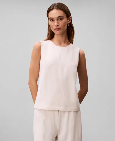 Calvin Klein Textured Sleeveless Top In White