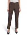 Calvin Klein Petite Mid Rise Straight-leg Ankle Pants In Brown