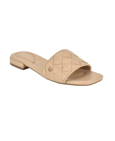 Calvin Klein Women's Theona Quilted Flat Slip-on Sandals In Neutral