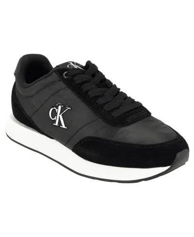 Calvin Klein Women's Tollyn Suede Lace-up Sneakers In Black