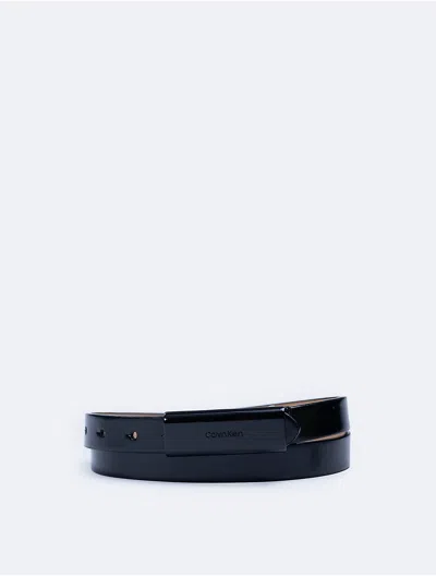Calvin Klein Women's Tonal Logo Slim Belt In Black