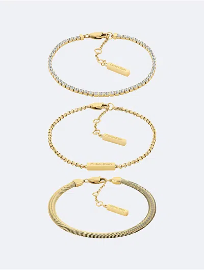 Calvin Klein Women's Trio Bracelet Set In Gold