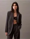 Calvin Klein Women's Tropical Wool Blend Blazer In Endless Gray