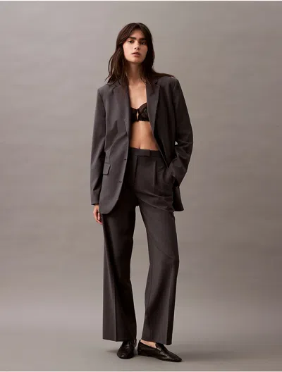 Calvin Klein Women's Tropical Wool Blend Pleated Pants In Endless Gray