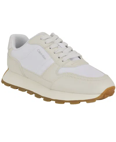 Calvin Klein Women's Tulay Casual Round Toe Sneakers In White,beige