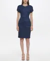 Calvin Klein Women's Tulip Sleeve Short Dress In Blue