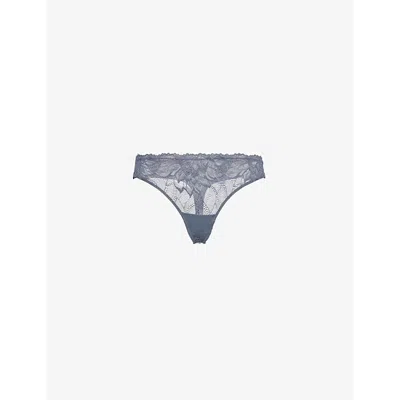 Calvin Klein Womens Turbulence Comfort Lace-trim Mid-rise Stretch-lace Thong