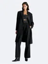 Calvin Klein Women's Tuxedo Satin Wool Coat In Black