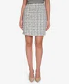 Calvin Klein Women's Tweed Mini Pencil Skirt In Heather Grey Multi