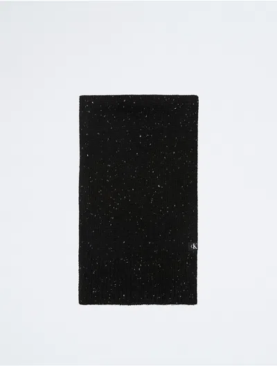 Calvin Klein Women's Tweed Monogram Logo Scarf In Black