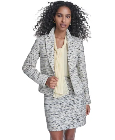 Calvin Klein Women's Tweed Open-front Jacket In Multi