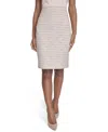 Calvin Klein Plus Size Tweed Pencil Skirt In Soft Taupe Multi