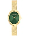 Calvin Klein Women's Twisted Bezel Gold Tone Stainless Steel Bracelet Watch, 24mm In Gold