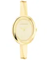 Calvin Klein Women Twisted Bezel Gold-tone Stainless Steel Bracelet Watch 24mm In Gold