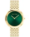 Calvin Klein Women Twisted Bezel Gold-tone Stainless Steel Bracelet Watch 34mm In Gold