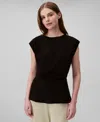 Calvin Klein Women's Twisted-front Chiffon Top In Black